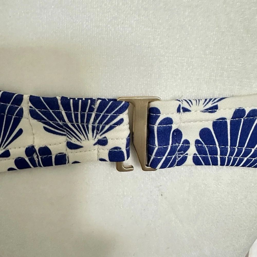 Kate Spade New York Shell Print Bandeau Bikini Swim Top Size Large MSRP $110 NWT